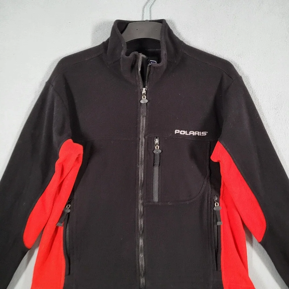 Polaris Pure‎ Fleece Jacket Men's M Black Red Full Zip Outdoor